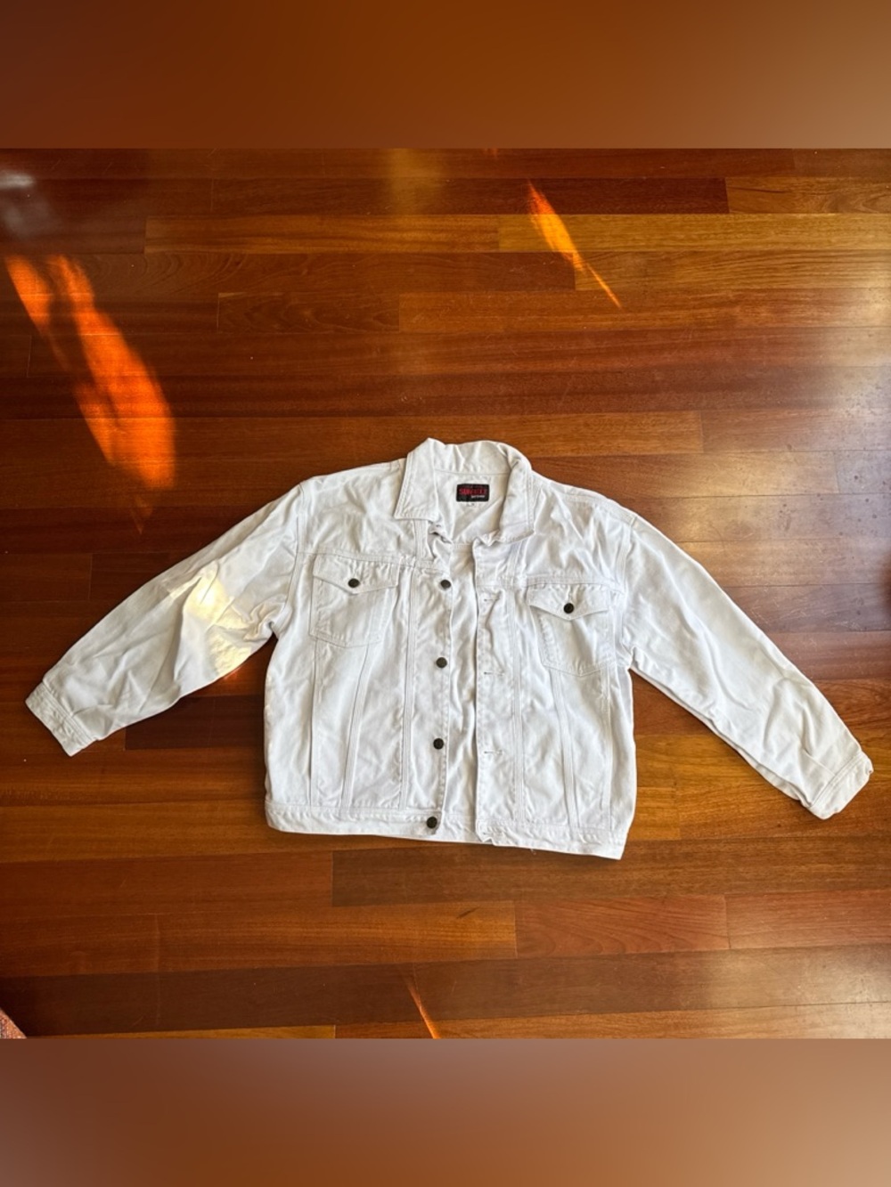 Sunbelt White Kids Denim Jacket with Button Front